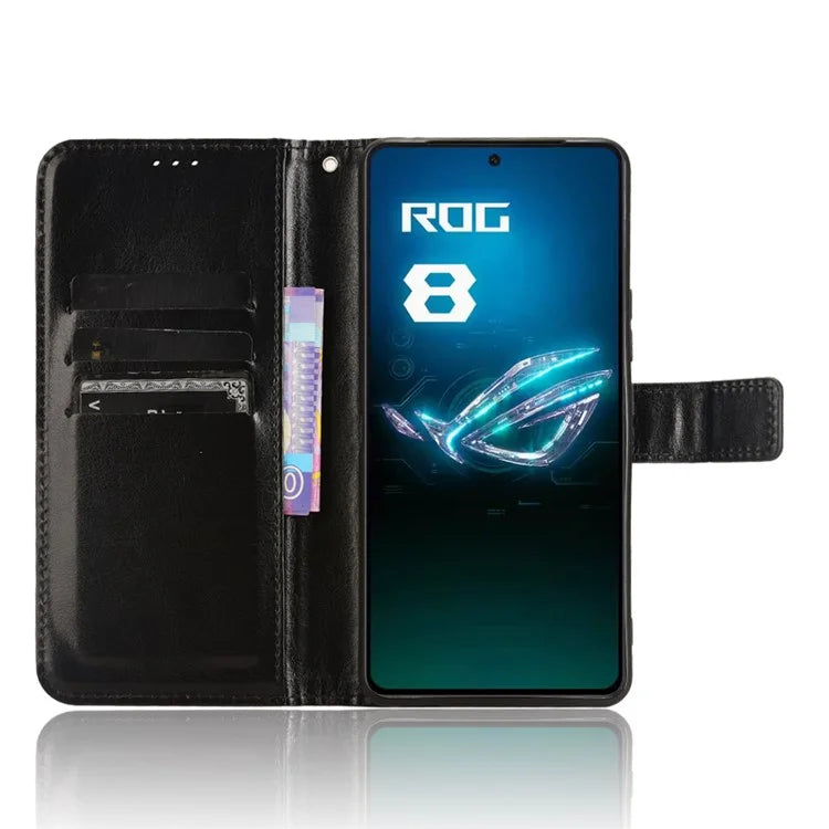 For Asus ROG Phone 8 Pro 5G / 8 5G Wallet Case Crazy Horse Texture PU Leather Phone Protector