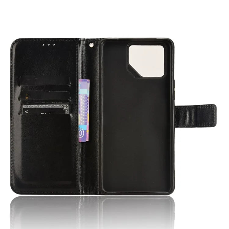 For Asus ROG Phone 8 Pro 5G / 8 5G Wallet Case Crazy Horse Texture PU Leather Phone Protector