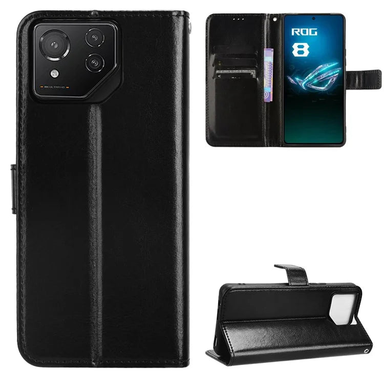 For Asus ROG Phone 8 Pro 5G / 8 5G Wallet Case Crazy Horse Texture PU Leather Phone Protector