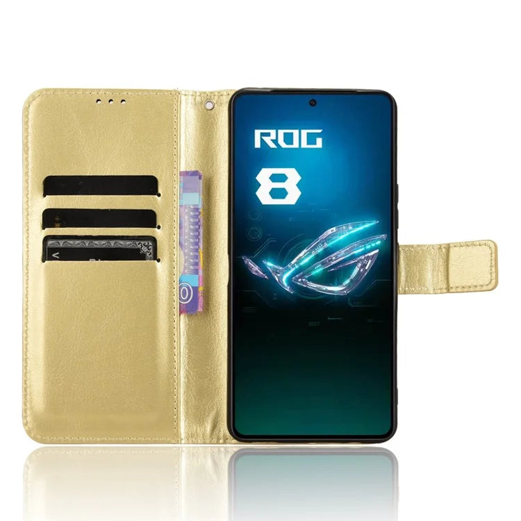 For Asus ROG Phone 8 Pro 5G / 8 5G Wallet Case Crazy Horse Texture PU Leather Phone Protector