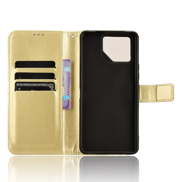 For Asus ROG Phone 8 Pro 5G / 8 5G Wallet Case Crazy Horse Texture PU Leather Phone Protector