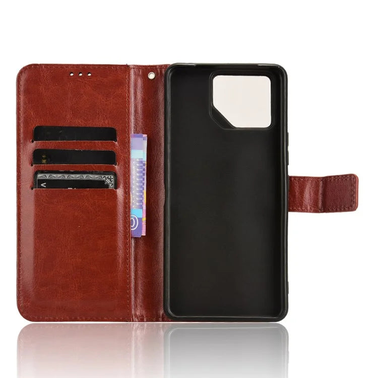For Asus ROG Phone 8 Pro 5G / 8 5G Wallet Case Crazy Horse Texture PU Leather Phone Protector