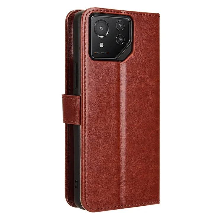 For Asus ROG Phone 8 Pro 5G / 8 5G Wallet Case Crazy Horse Texture PU Leather Phone Protector