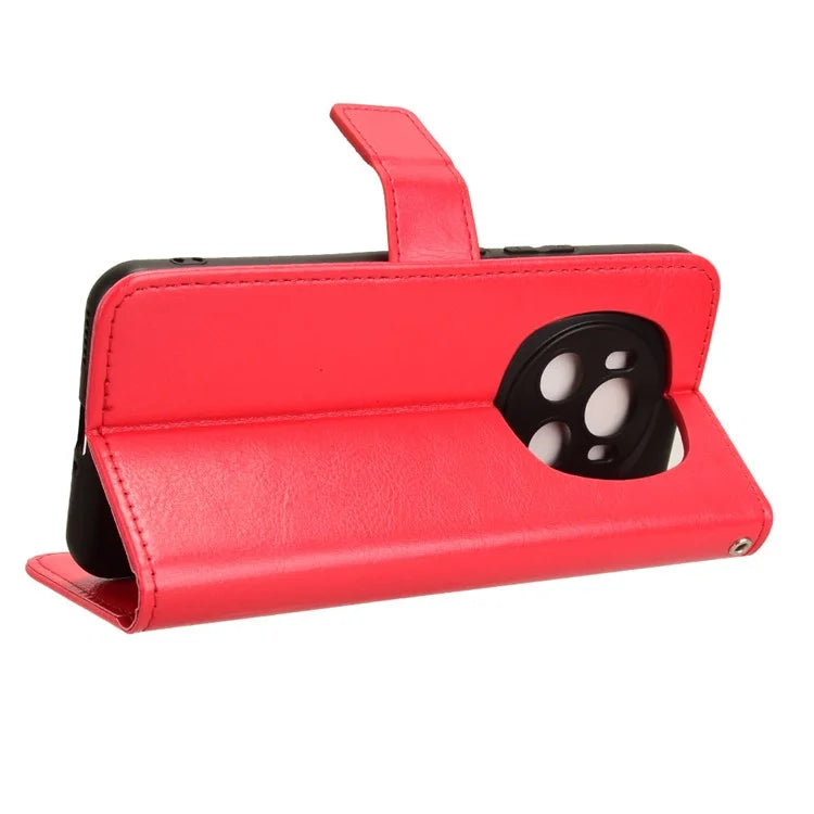 For Honor Magic6 5G Magnetic Phone Case Crazy Horse Texture Stand Cover with Hand Strap