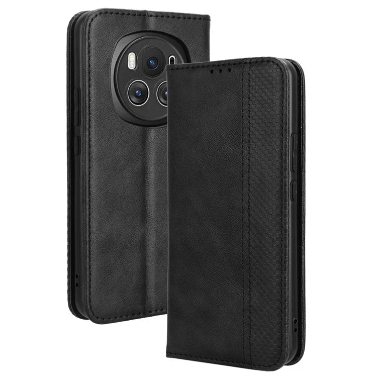 For Honor Magic6 5G Phone Case Retro Leather Wallet Cover Magnetic Closing