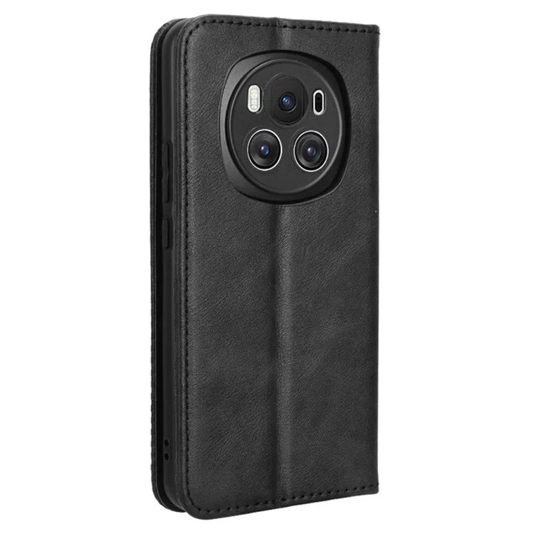 For Honor Magic6 5G Phone Case Retro Leather Wallet Cover Magnetic Closing