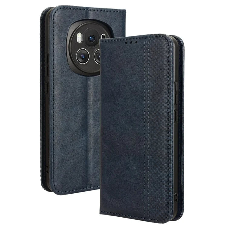 For Honor Magic6 5G Phone Case Retro Leather Wallet Cover Magnetic Closing