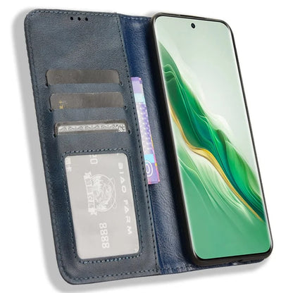 For Honor Magic6 5G Phone Case Retro Leather Wallet Cover Magnetic Closing