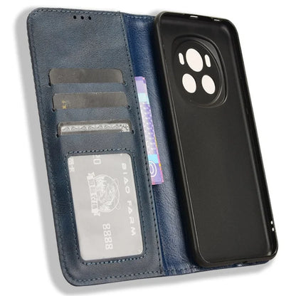 For Honor Magic6 5G Phone Case Retro Leather Wallet Cover Magnetic Closing