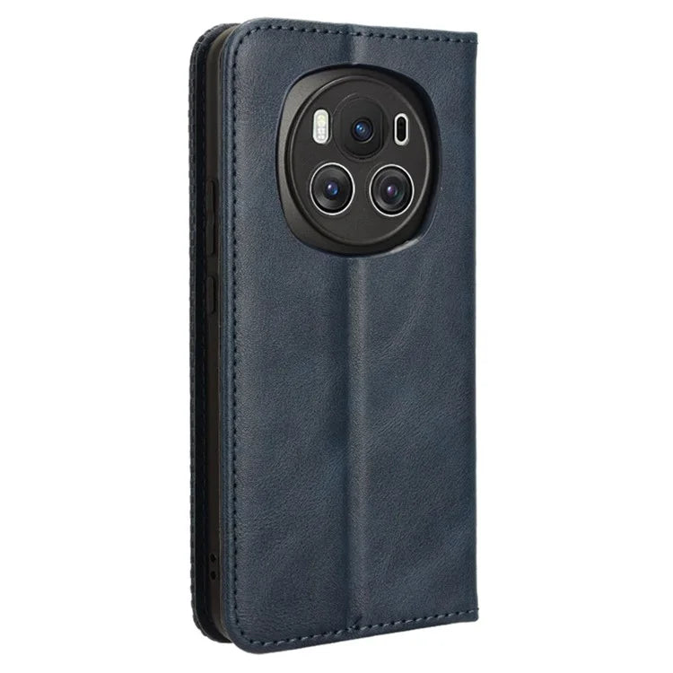 For Honor Magic6 5G Phone Case Retro Leather Wallet Cover Magnetic Closing