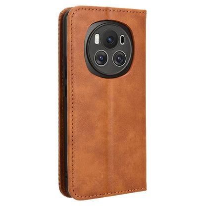 For Honor Magic6 5G Phone Case Retro Leather Wallet Cover Magnetic Closing