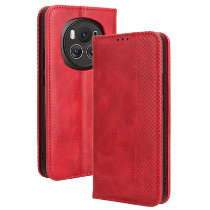 For Honor Magic6 5G Phone Case Retro Leather Wallet Cover Magnetic Closing