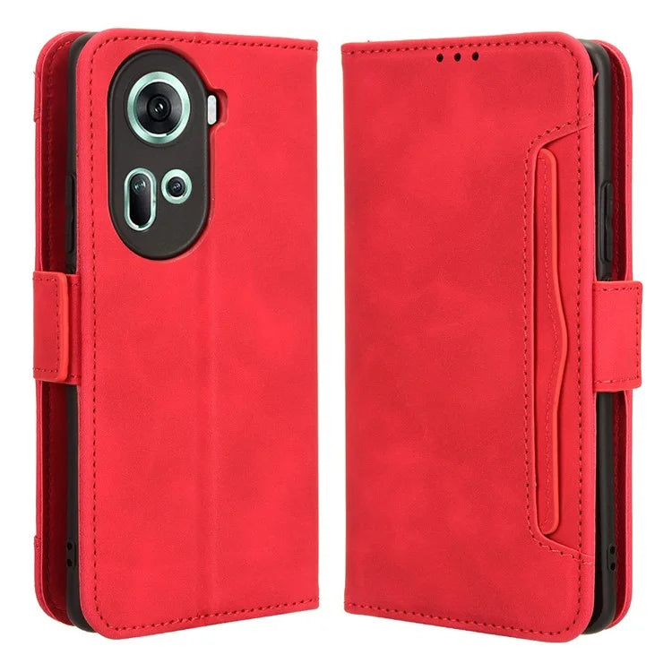 For Oppo Reno11 5G (Global) Case Multi Card Slots Leather Mobile Phone Cover