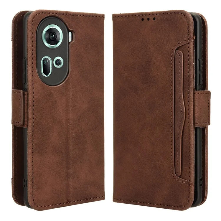 For Oppo Reno11 5G (Global) Case Multi Card Slots Leather Mobile Phone Cover