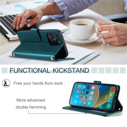 For iPhone 14 Pro Case Stitching Rhombus Grid PU Leather Wallet Cover