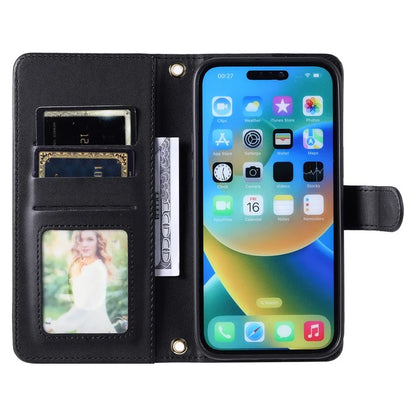 For iPhone 14 Pro Max Leather Phone Case with Wallet Rhombus Grid Pattern