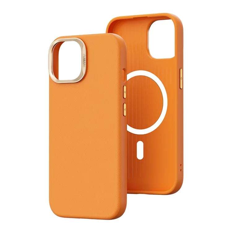 WIWU SP-019 for iPhone 15 Case Compatible with MagSafe PU Leather+TPU Phone Shell