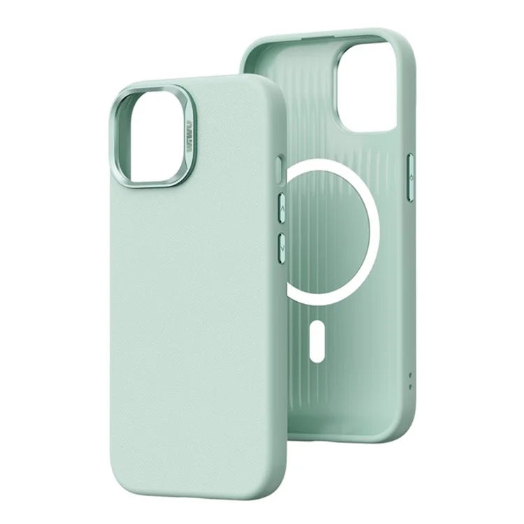 WIWU SP-019 for iPhone 15 Case Compatible with MagSafe PU Leather+TPU Phone Shell