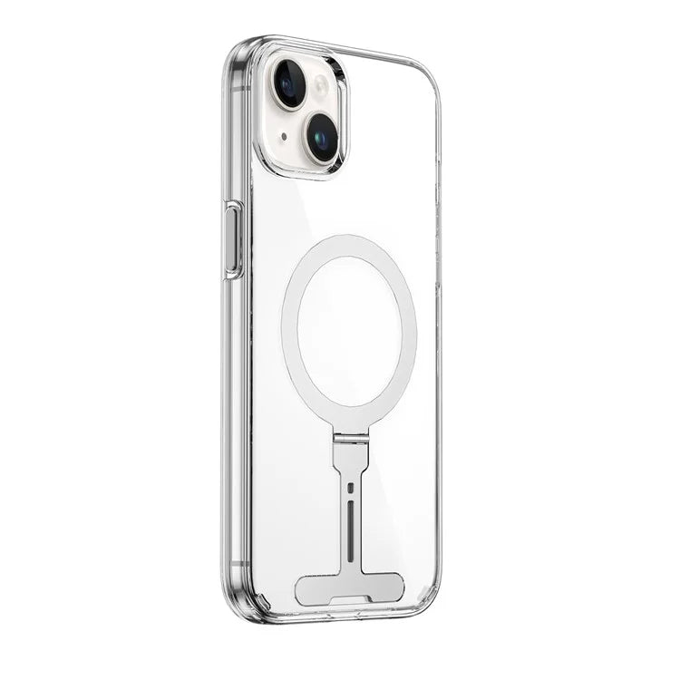 WIWU FYY-014 For iPhone 15 Plus Kickstand Case Compatible with MagSafe PC Clear Phone Cover