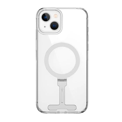 WIWU FYY-014 For iPhone 15 Plus Kickstand Case Compatible with MagSafe PC Clear Phone Cover