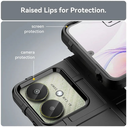 For Xiaomi Redmi 13C 4G  /  13C 5G  /  13R 5G  /  Poco M6 5G  /  Poco C65 4G TPU Case Square Grid Phone Back Cover