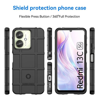 For Xiaomi Redmi 13C 4G  /  13C 5G  /  13R 5G  /  Poco M6 5G  /  Poco C65 4G TPU Case Square Grid Phone Back Cover