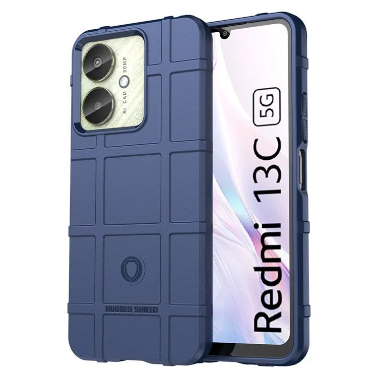 For Xiaomi Redmi 13C 4G  /  13C 5G  /  13R 5G  /  Poco M6 5G  /  Poco C65 4G TPU Case Square Grid Phone Back Cover