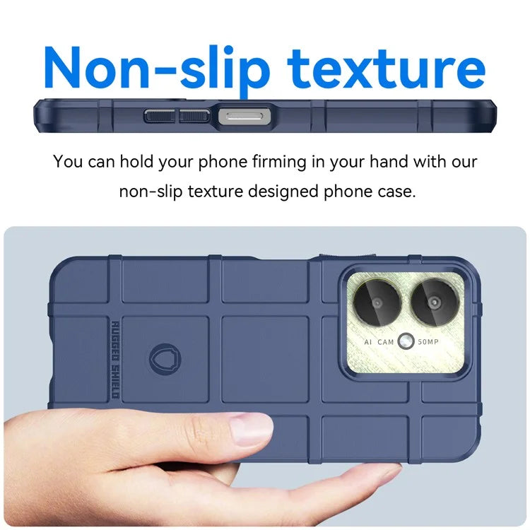 For Xiaomi Redmi 13C 4G  /  13C 5G  /  13R 5G  /  Poco M6 5G  /  Poco C65 4G TPU Case Square Grid Phone Back Cover