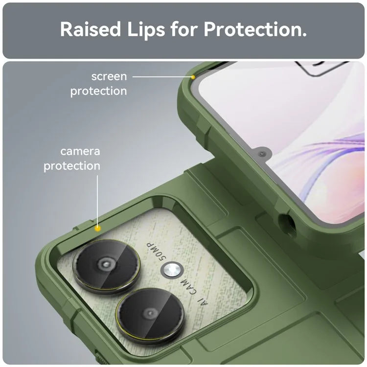 For Xiaomi Redmi 13C 4G  /  13C 5G  /  13R 5G  /  Poco M6 5G  /  Poco C65 4G TPU Case Square Grid Phone Back Cover