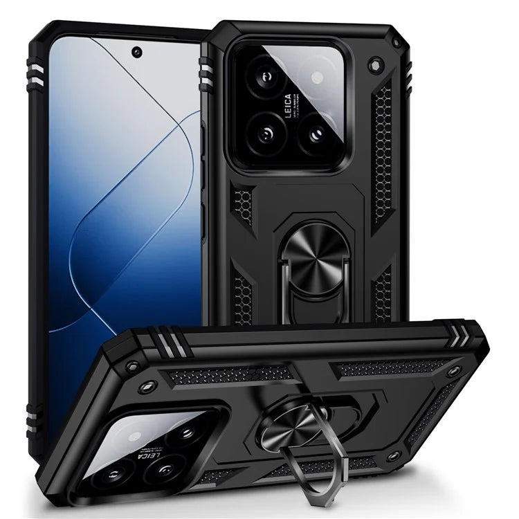 For Xiaomi 14 Drop-proof Case PC+TPU Phone Back Cover with Ring Kickstand