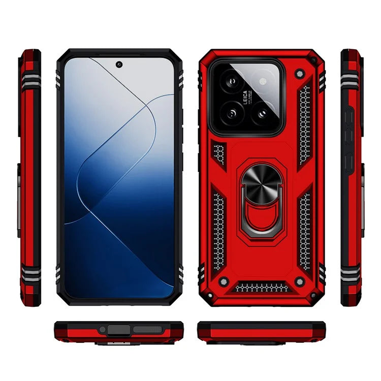For Xiaomi 14 Drop-proof Case PC+TPU Phone Back Cover with Ring Kickstand