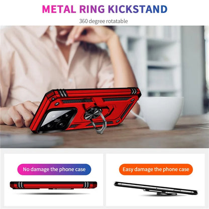 For Xiaomi 14 Drop-proof Case PC+TPU Phone Back Cover with Ring Kickstand
