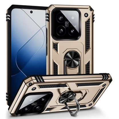 For Xiaomi 14 Drop-proof Case PC+TPU Phone Back Cover with Ring Kickstand