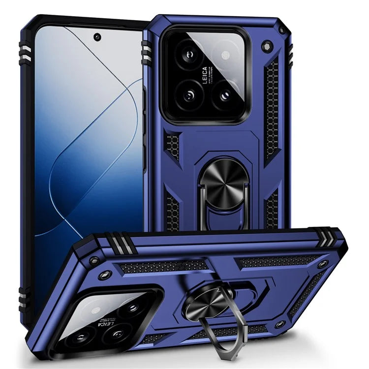 For Xiaomi 14 Drop-proof Case PC+TPU Phone Back Cover with Ring Kickstand