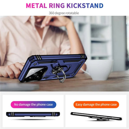 For Xiaomi 14 Drop-proof Case PC+TPU Phone Back Cover with Ring Kickstand