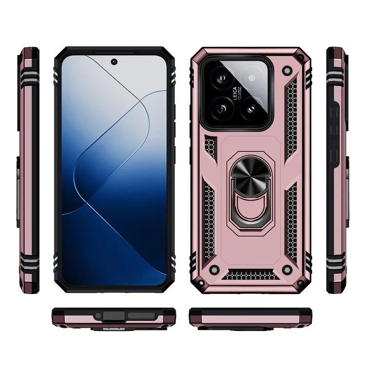 For Xiaomi 14 Drop-proof Case PC+TPU Phone Back Cover with Ring Kickstand