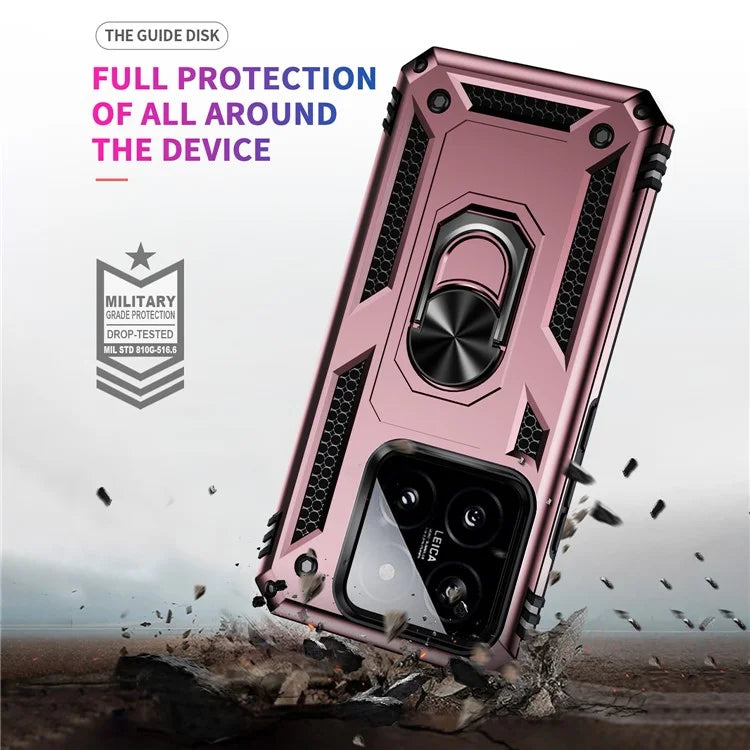 For Xiaomi 14 Drop-proof Case PC+TPU Phone Back Cover with Ring Kickstand