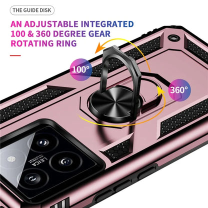 For Xiaomi 14 Drop-proof Case PC+TPU Phone Back Cover with Ring Kickstand