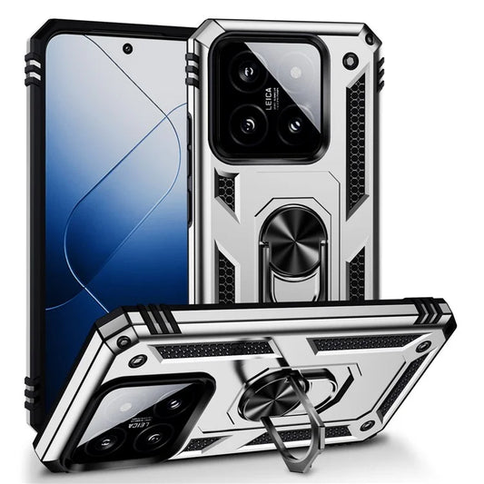 For Xiaomi 14 Drop-proof Case PC+TPU Phone Back Cover with Ring Kickstand