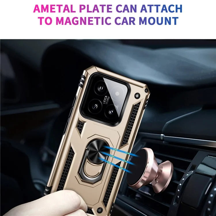 For Xiaomi 14 Pro Case Kickstand PC+TPU Shockproof Phone Cover Protector