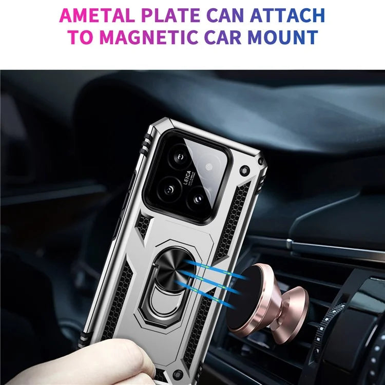 For Xiaomi 14 Pro Case Kickstand PC+TPU Shockproof Phone Cover Protector
