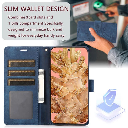 For Google Pixel 8a Phone Case with Strap Wallet Flip PU Leather Cover