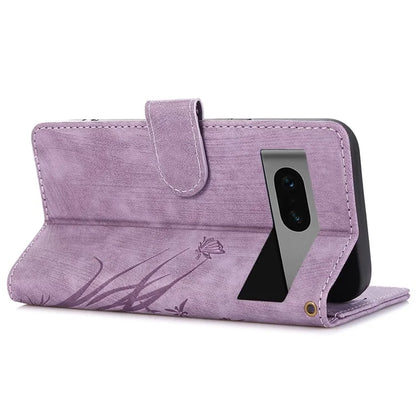 For Google Pixel 8a Phone Case with Strap Wallet Flip PU Leather Cover