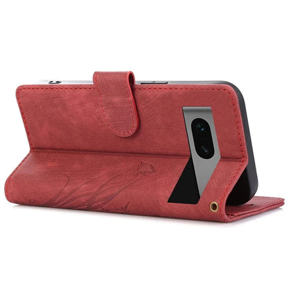 For Google Pixel 8a Phone Case with Strap Wallet Flip PU Leather Cover