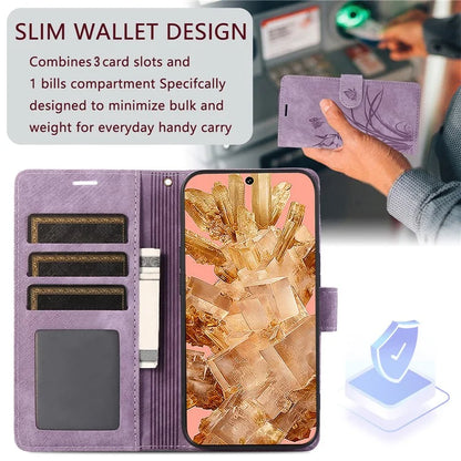 For Google Pixel 8 Pro Flip Leather Case Orchid Butterfly Pattern Wallet Phone Cover