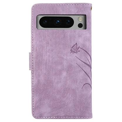 For Google Pixel 8 Pro Flip Leather Case Orchid Butterfly Pattern Wallet Phone Cover