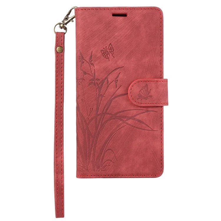 For Google Pixel 8 Pro Flip Leather Case Orchid Butterfly Pattern Wallet Phone Cover