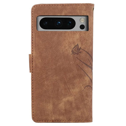 For Google Pixel 8 Pro Flip Leather Case Orchid Butterfly Pattern Wallet Phone Cover