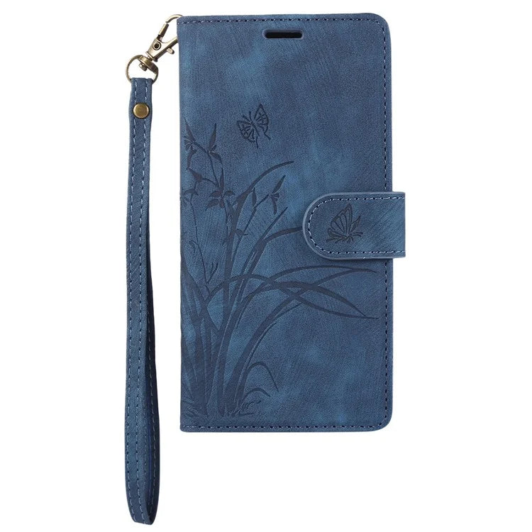 For Google Pixel 8 Pro Flip Leather Case Orchid Butterfly Pattern Wallet Phone Cover