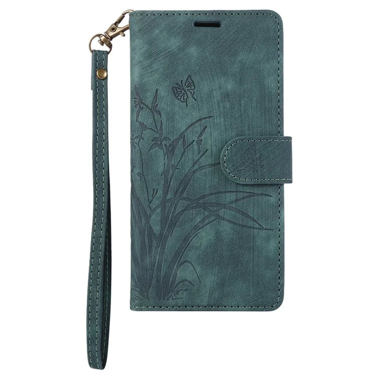 For Google Pixel 8 Pro Flip Leather Case Orchid Butterfly Pattern Wallet Phone Cover